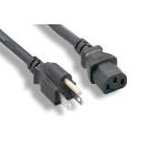 15FT Universal 3 Prong AC Power Cord Cable Black 18AWG Computer Monitor UL CE
