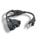 Power Cord Splitter NEMA 5-15P To NEMA 5-15R X2 14 AWG