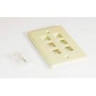KEYSTONE Wall Plate 6-hole Ivory