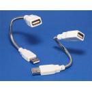 USB 2.0 Gooseneck Cable 8 Inch Chrome Flexible Male to Female USA 20cm
